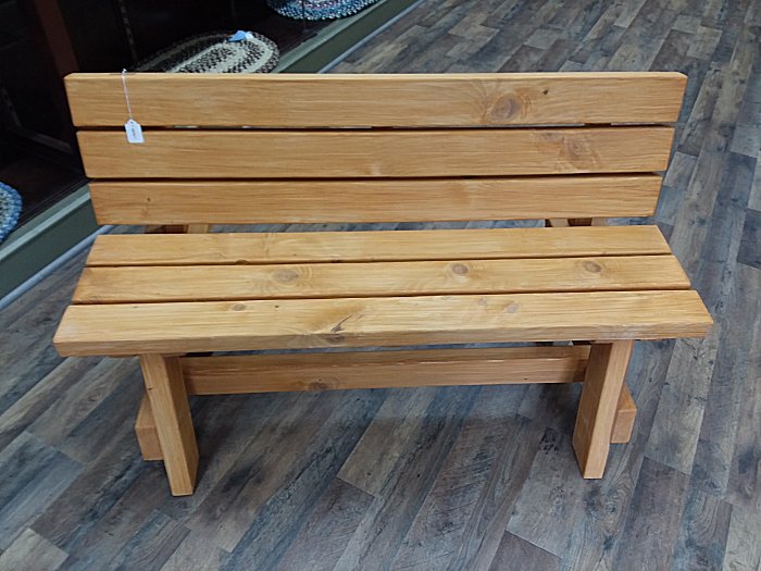 4 foot Garden Bench with/back and extra wide seat Front